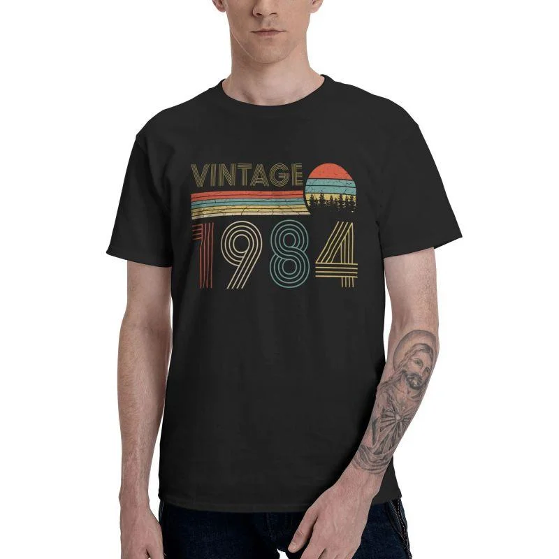 

Men's Vintage 1984 T-Shirt Novelty Birthday Birthday Gift Idea Tshirt Hip Hop T Shirt Cotton Tee Tops Streetwear Harajuku