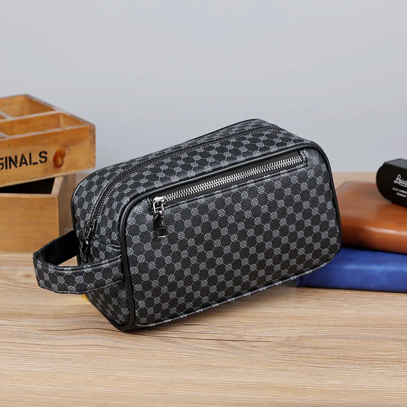 Fashion Brand printed Business Clutch Bag High Quality PU Leather Envelope Bags Casual Travel Men's Wallet Cell Phone Pocket