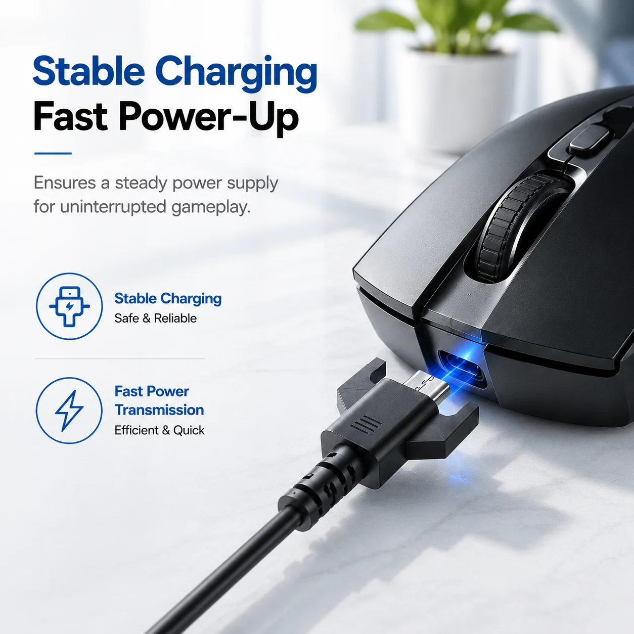 USB Mice Line, 1.8M Charging Cable for Logitech G PRO Wireless/G PRO X SUPERLIGHT/G900/G903/G403/G703 Mouse Charging Cable
