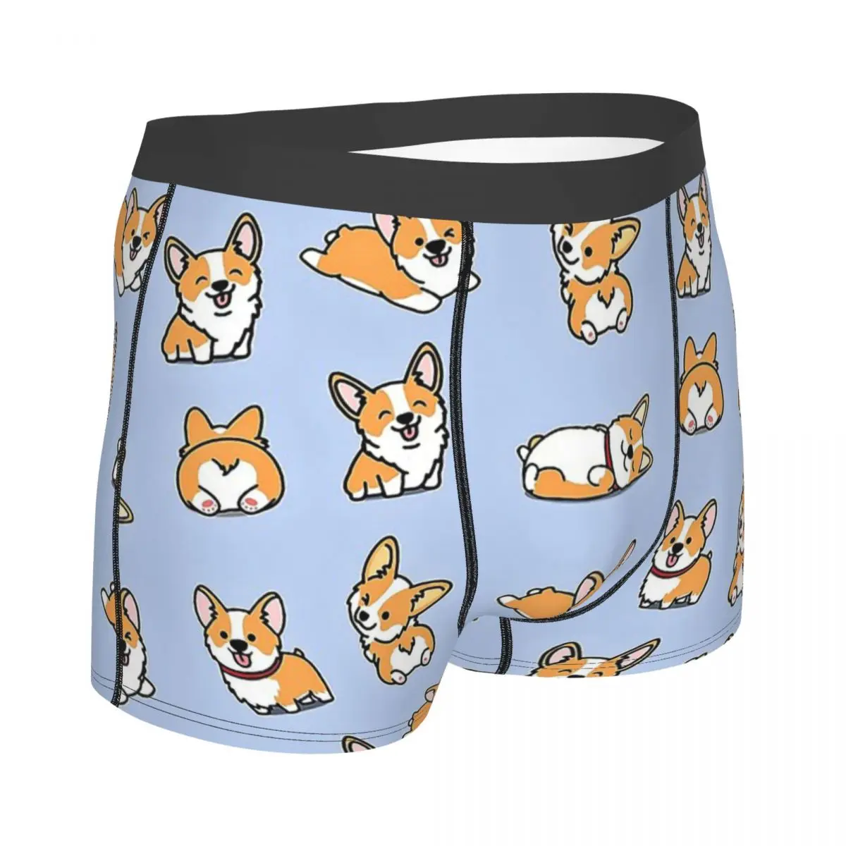 Kawaii Corgi Underpants Cotton Panties Man Underwear Print Shorts Boxer Briefs