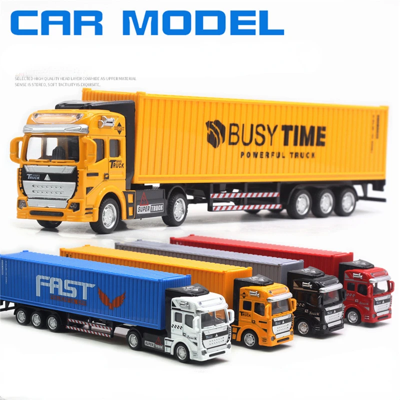 

Children's Toys Pull Back Alloy Container Transport Large Truck Container Truck Express Oil Tanker Trailer Model Toy