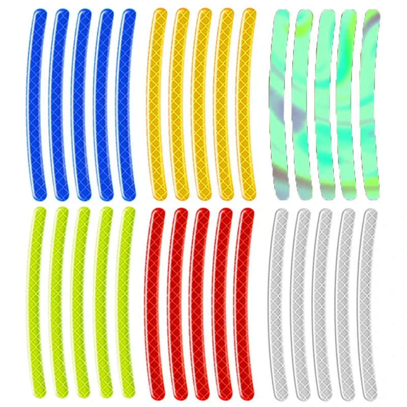 Bike tire rim reflective sticker night safety warning Strip motorcycle bike Auto Wheel hub Reflector stickers decals 20/40PCs