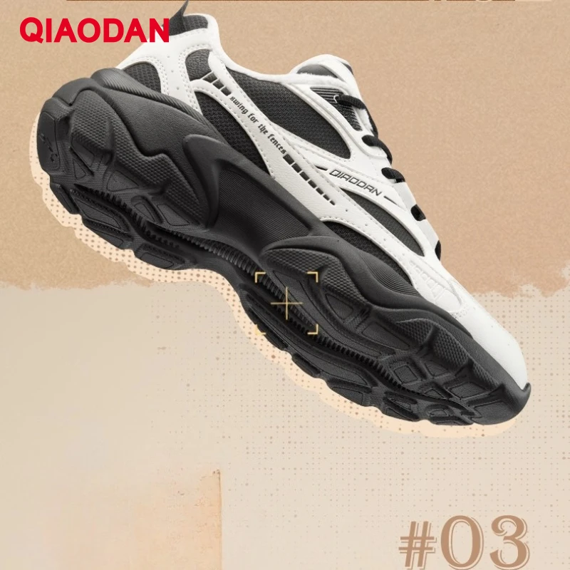

QIAODAN Woman Walking Shoes 2025 Winter New Fleece-lined Warm Commute Cotton Shoes Lace-up Leather Splice Sneakers QXL042244004B