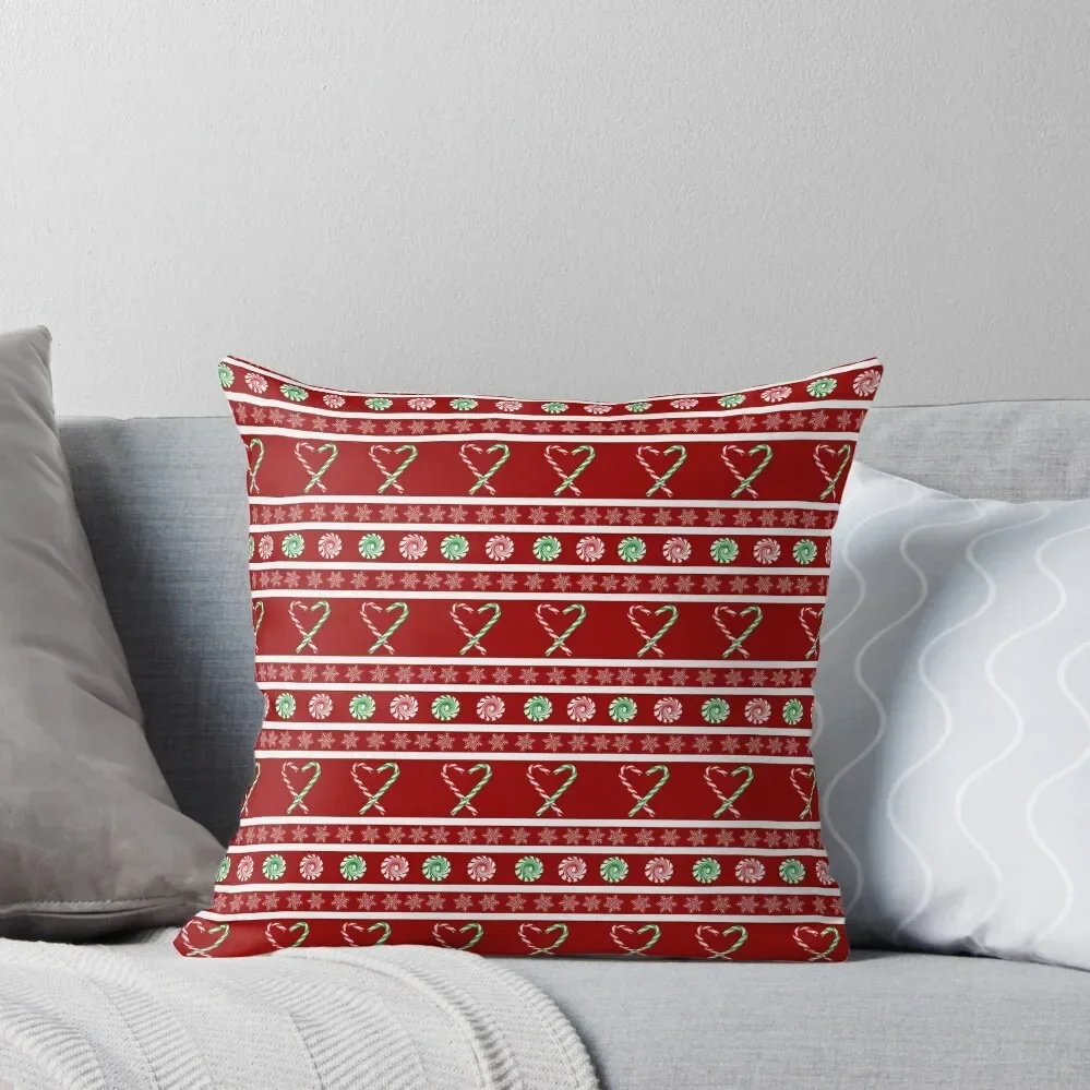 Winter Peppermint stripes Throw Pillow Cushions Cushion Cover Set pillow