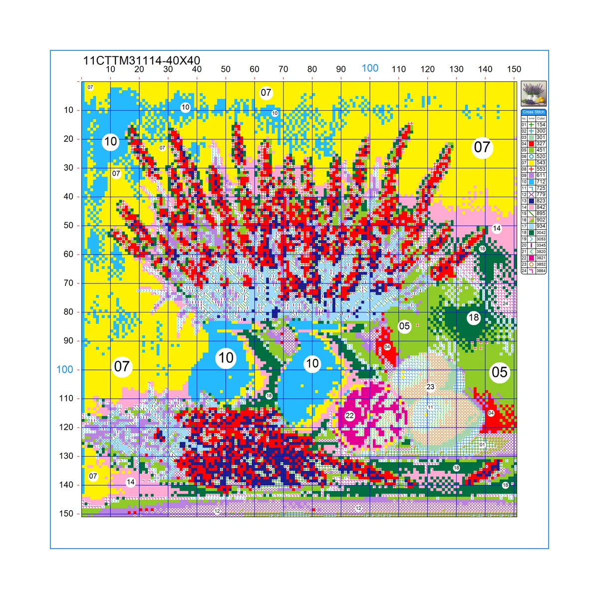 1 Stück 40x40 cm/15,74 Zoll, 11CT/14CT Kreuzstich-Set, DIY Valentinstagsgeschenk, Stickerei-Set für Festivals, Tiere – Detail 2