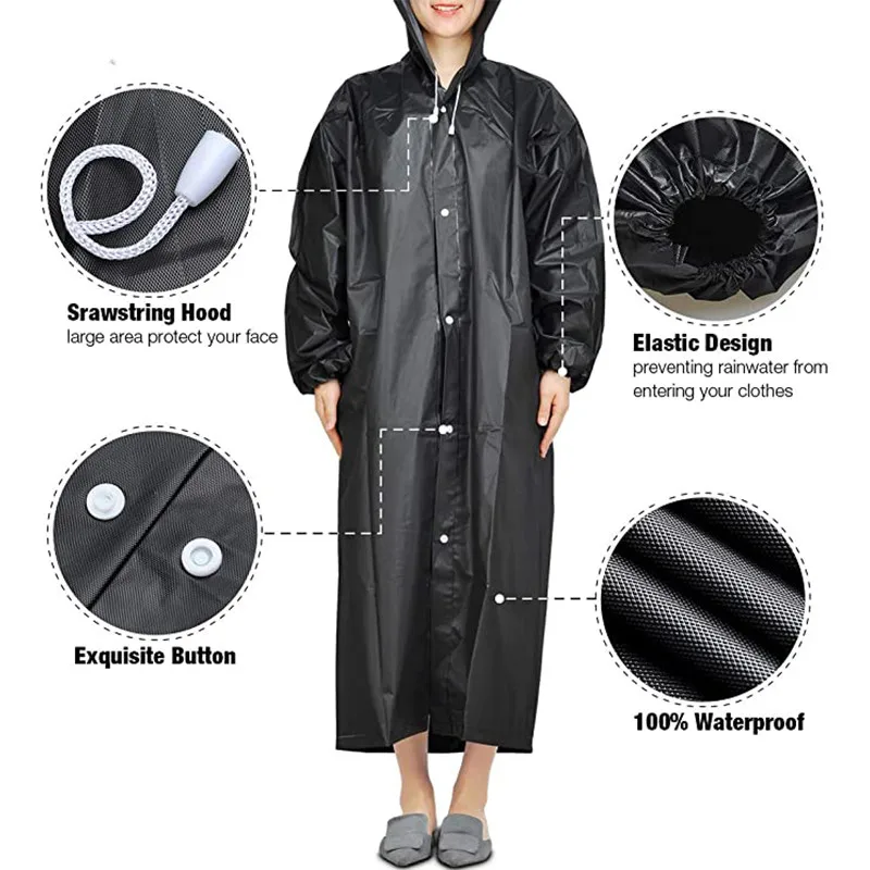 Woman Raincoat Girl Infant Cycling Jackets Rain Coat Poncho Kids Rain Rainwater Pvc Sports Walking Climbing Eva Cloth Hoodie