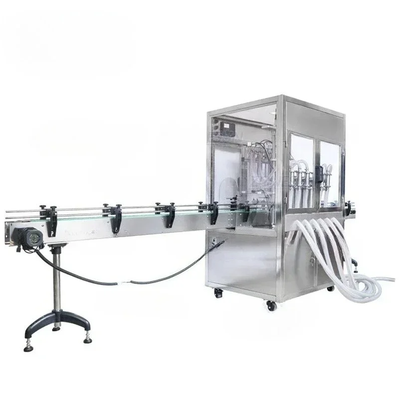 ZS-YTDC6 Riempitrice liquida lineare per shampoo con pompa a pistone a 6 teste completamente automatica con copertura antipolvere