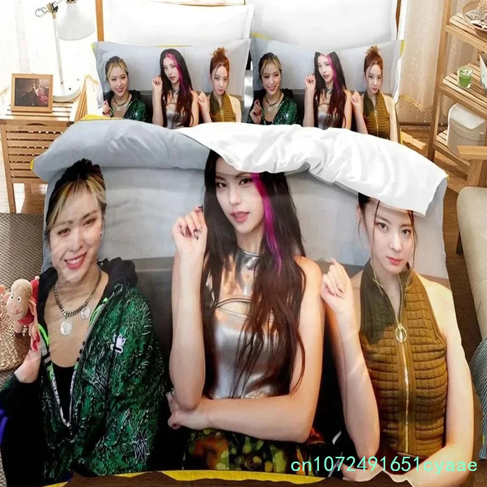 3D Print Kpop Group ITZY Bedding Set Double Twin King Duvet Cover Comforter Pillowcase Boys Girls Adults Bedroom