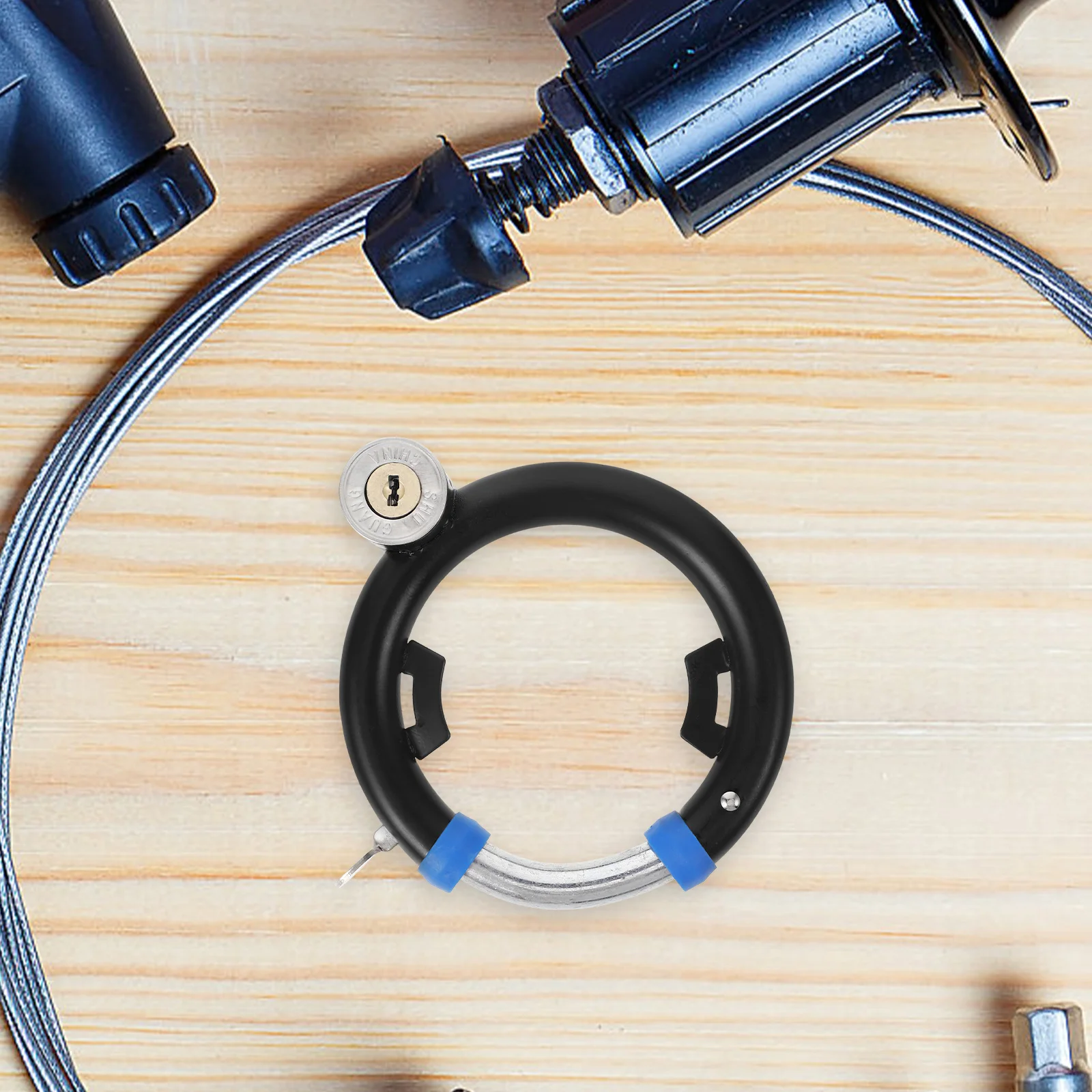 

1 Set Of Anti-Theft Bike Heavy Duty Disc Brake For Electric Scooter Bicycle Motorcycle Wheel Lock With Keys Security Cable Lock