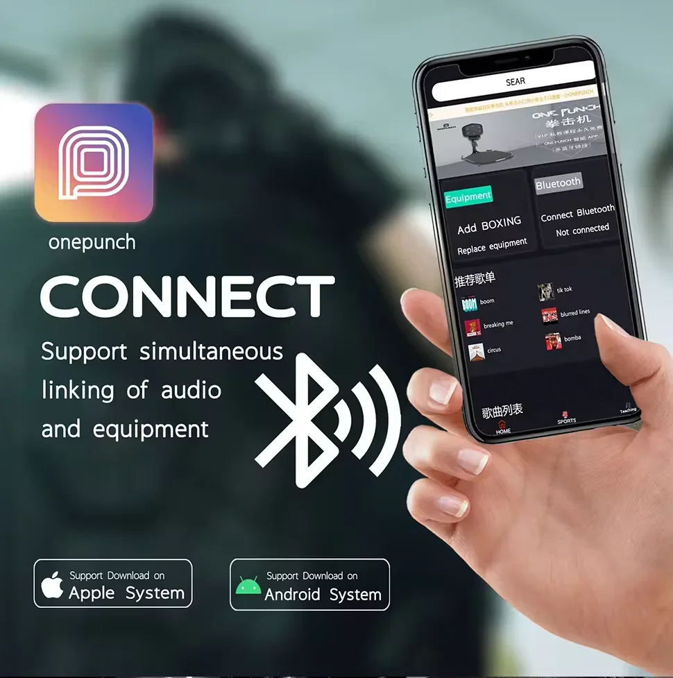 RS ONEPUNCH-máquina de entrenamiento de boxeo musical inteligente, objetivo de pared, entrenamiento de reacción relajante, objetivo de boxeo simulado, máquina de boxeo musical