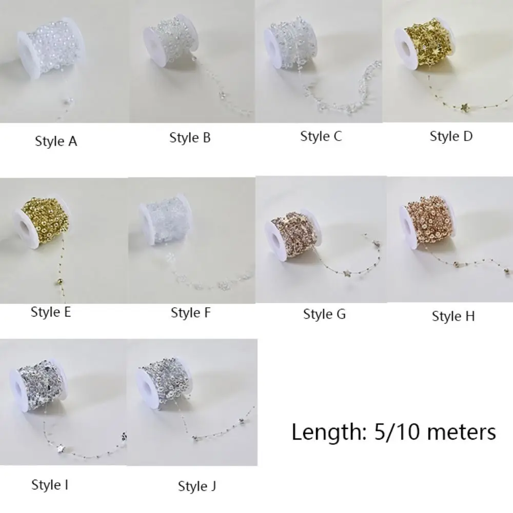 شجرة عيد الميلاد الاصطناعية حبة سلسلة تقليد اللؤلؤ DIY عيد الميلاد الخرز سلسلة 5/10 متر عيد الميلاد الديكور خيط صنارة الصيد