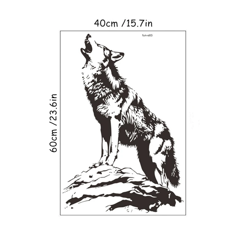 Animal Poster 3D Lone Wolf Howls Vinyl Mural Stickers on the Door Wall for Home Office Room Decoration Self-adhesive Wallpaper - view 6
