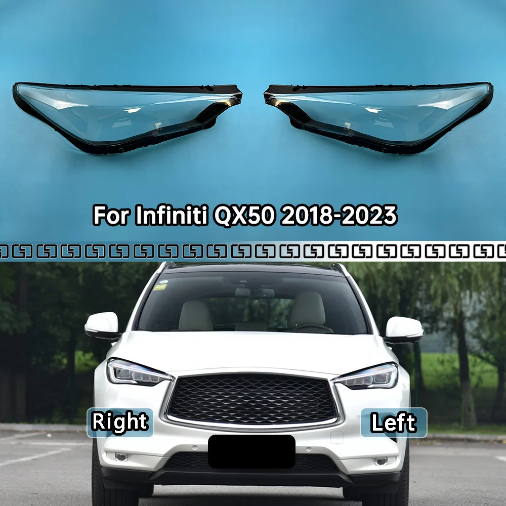 

For Infiniti QX50 2018-2023 Front Headlight Cover Transparent Shade Lamp Headlamp Shell Plexiglass Replace Original Lampshade