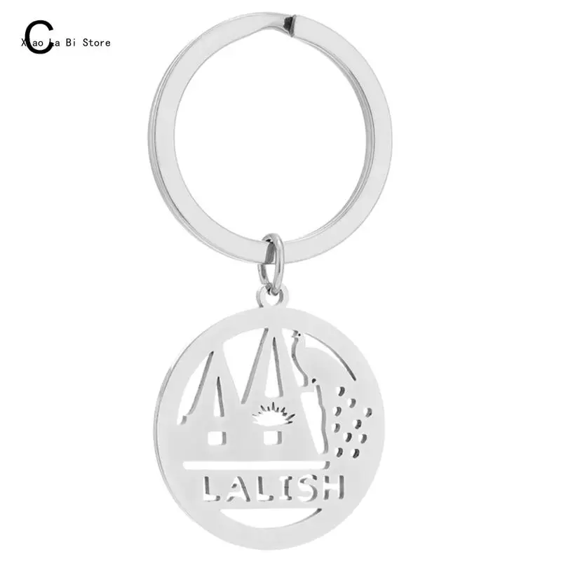 Durable Yazidi Souvenir Steel Keychain Yezidi Lalish Temple Key Holder XXFD