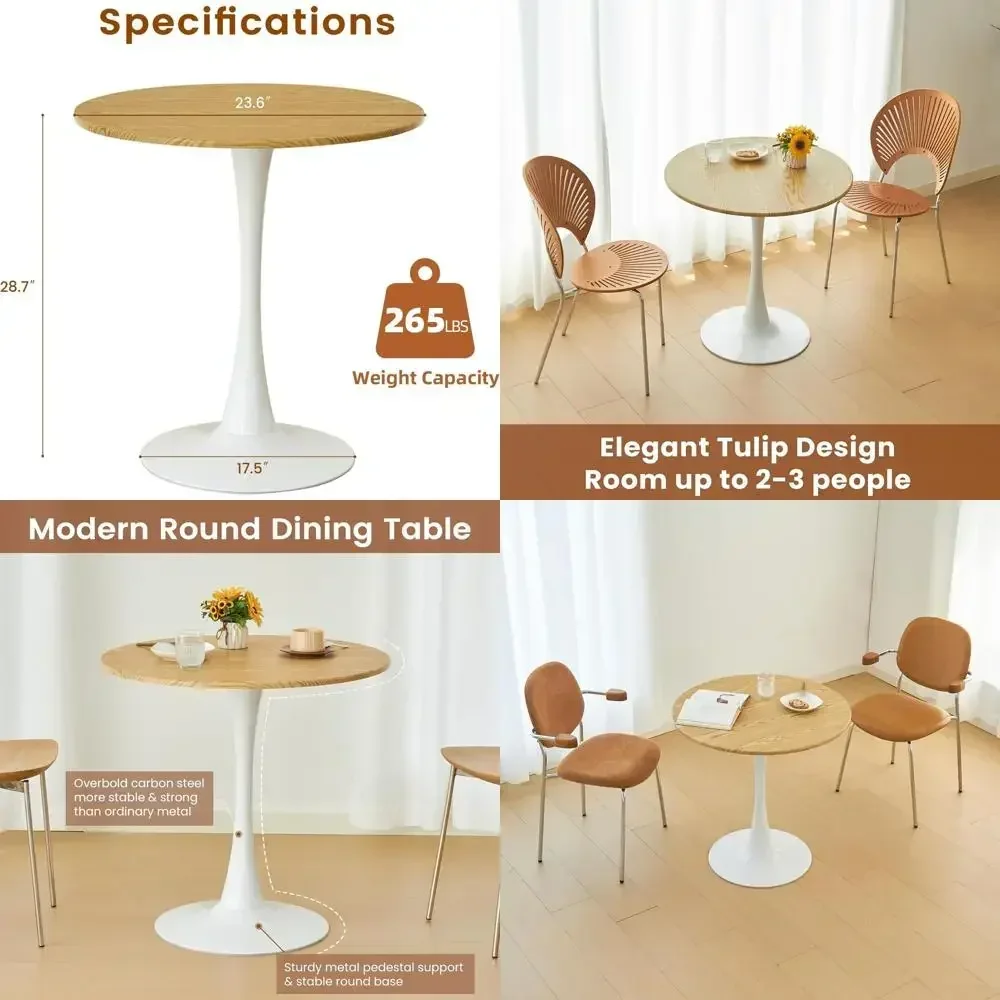 

Dining Table: 24 Century-Style with Metal Pedestal, Oak Finish