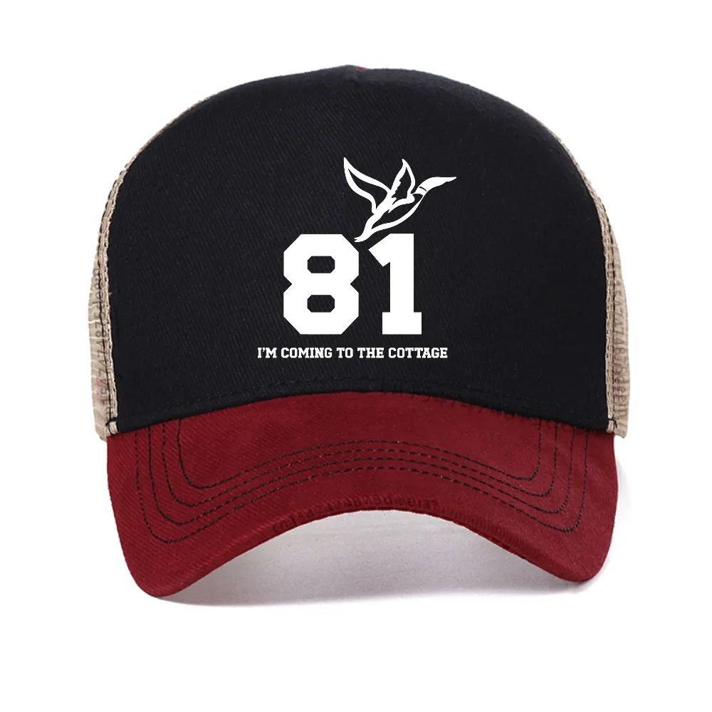 

I'm Coming to the Cottage 81 cap Outdoor Heated Rivalry 81 baseball caps summer mesh Sun hat unisex Breathable Snapback hats