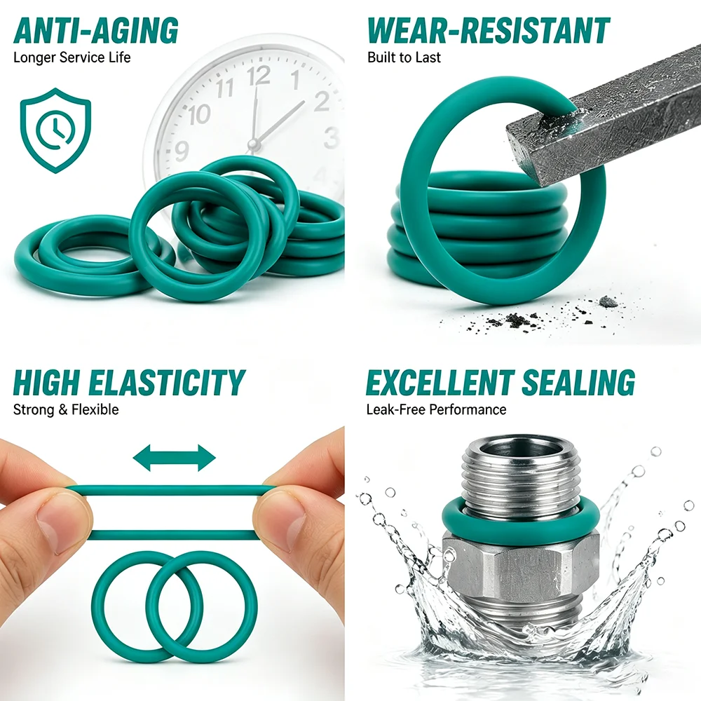 FKM 175PCS Fluororubber O-ring Product Combination CS 2.65mm tear resistant/high rebound/hydraulic leak proof seal