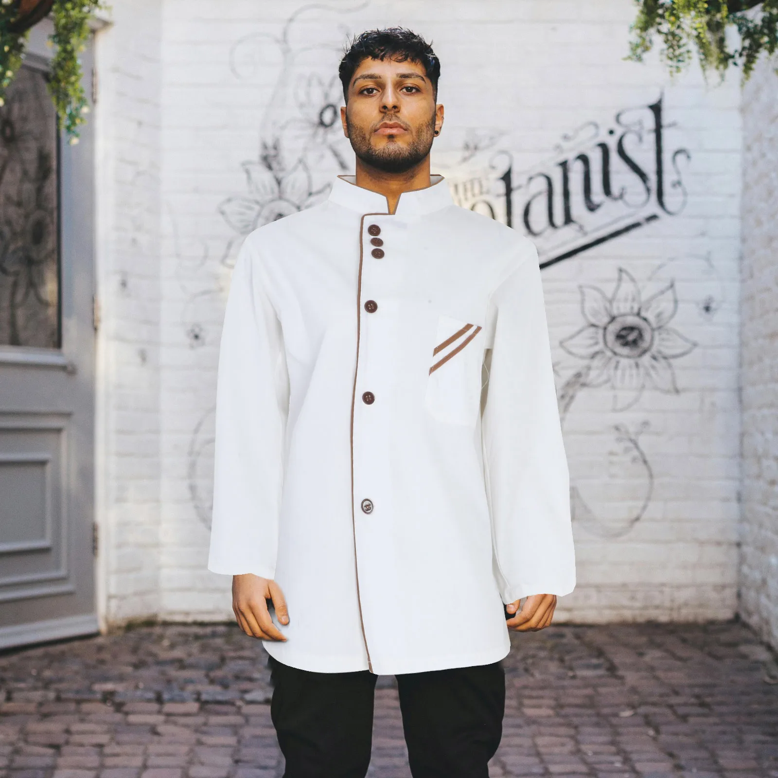 معطف الشيف بأكمام طويلة للجنسين، مقاوم للزيت، ملابس عمل قابلة للتنفس لمطعم الفندق، موظفي تقديم الطعام، زي المطبخ