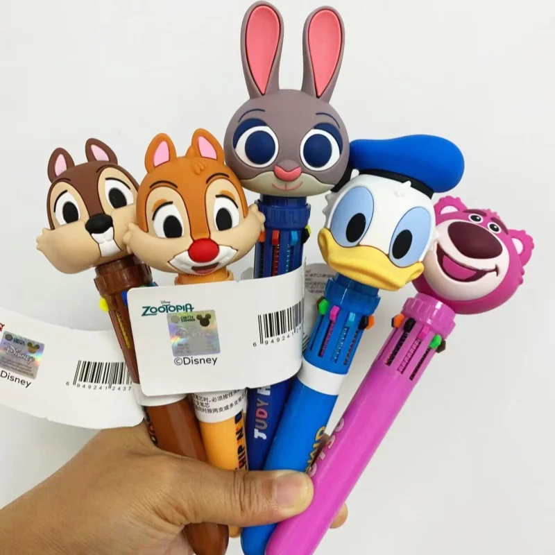 Disney Series 10 Colors Ballpoint Pen Cute Lotso Pooh Judy Nick Gel Pen Multicolor Pen Student Stationery Office School Gift