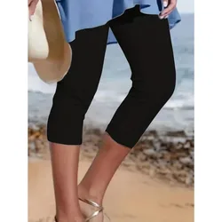 Plain Casual Vacation Capris Legging Comfort and fashion coexist to add infinite possibilities to your outfit