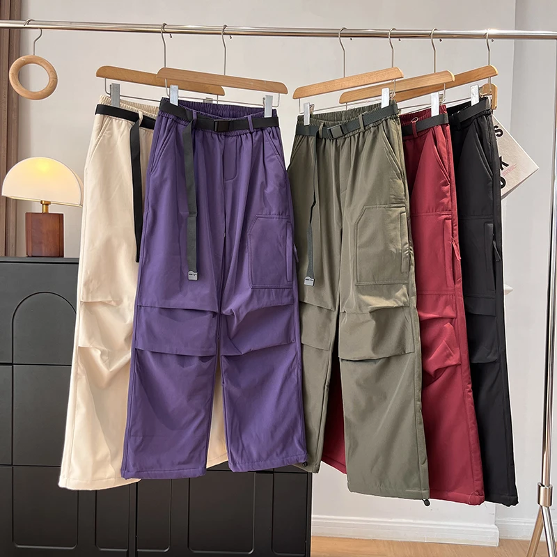 男性と女性の Fce 裏地付き防風防水ソフトエルハイキングパンツカジュアルワークウェアズボン秋冬アウトドアギア