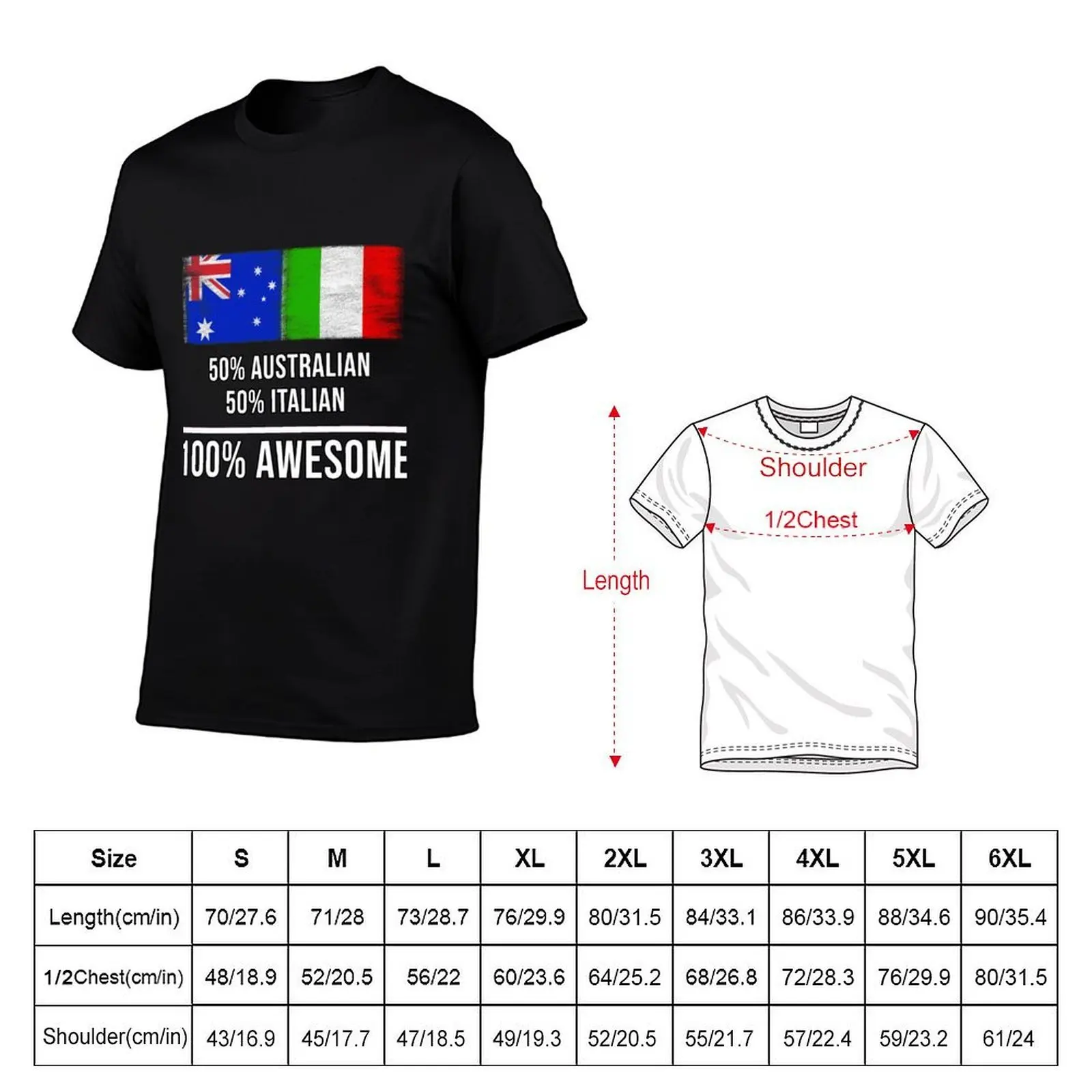 50% Australian 50% Italian 100% Awesome - Italy Flag Gift For Italian T-Shirt Funny t-shirts summer tops Short sleeve tee men