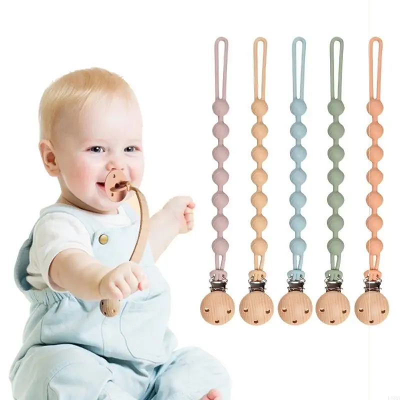 

Teething Chain Dummy Nipple Holder Leash Newborn Chewable Pendant Accessory L8RB
