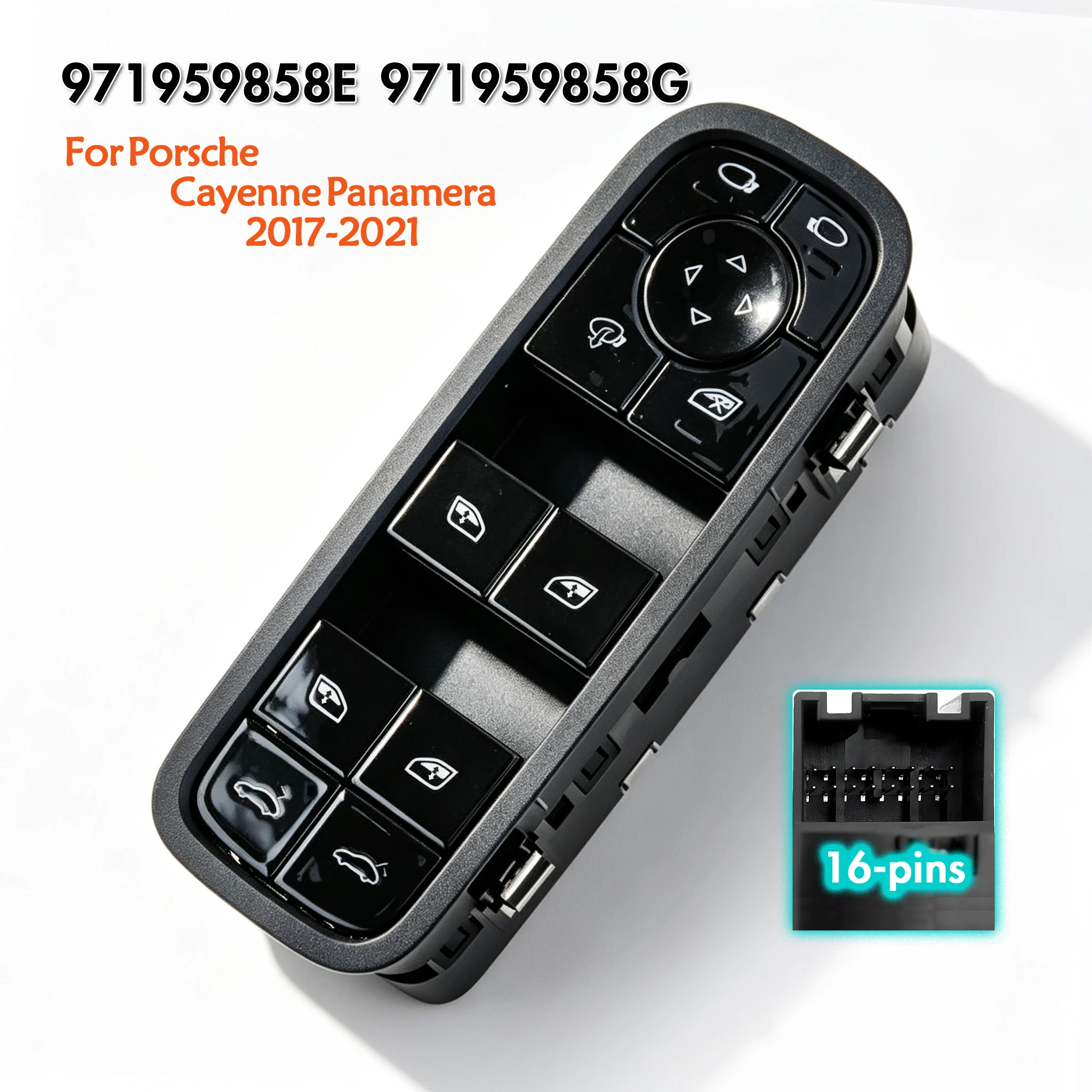 971959858E 971959858G Driver Side Electric Master Power Window Lifter Control Switch, For Porsche Cayenne Panamera 2017-2021
