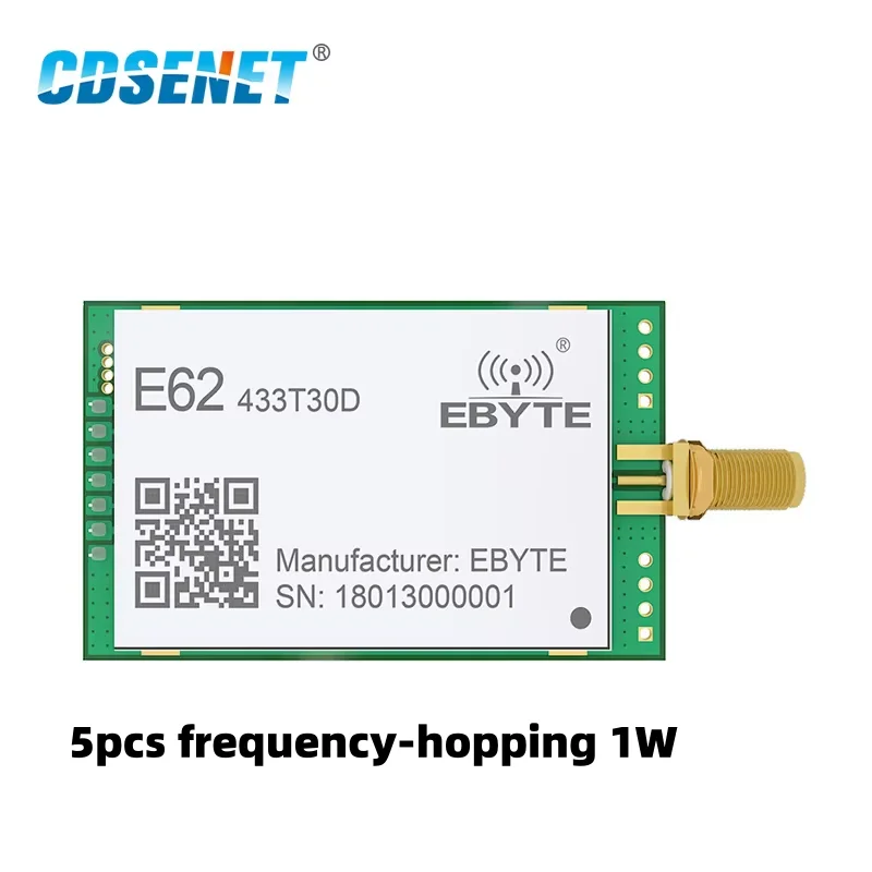 5pcs 433MHz Full Duplex Wireless Rf Module CDSENET E62-433T30D Transparent Transport 1W UART 3KM Automatic Frequency Hopping