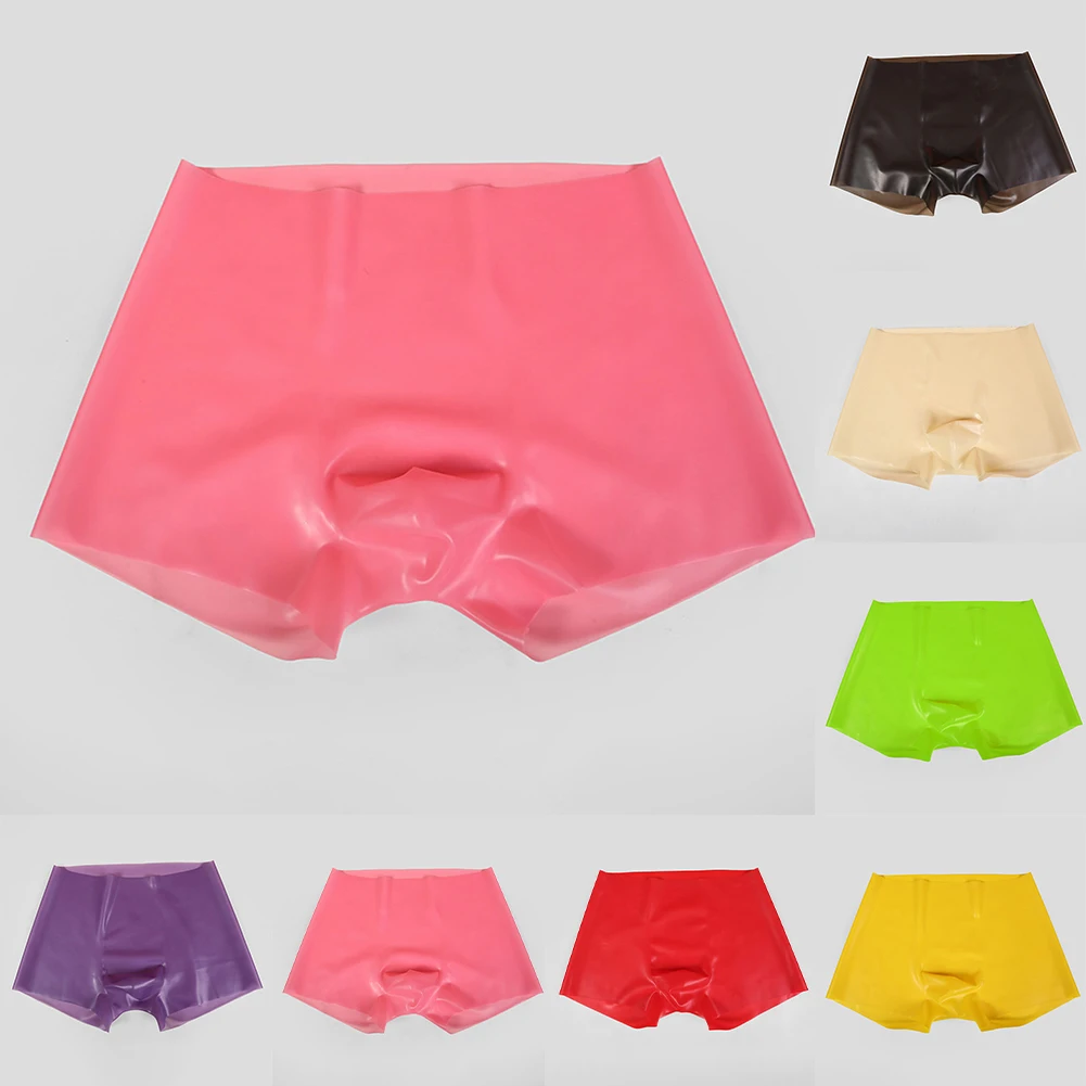 

Quick Dry Lingerie Mens Sexy Latex Underpants Stretch Boxers Shorts Briefs See Through Underwear Erotic Rubber Safety Panties