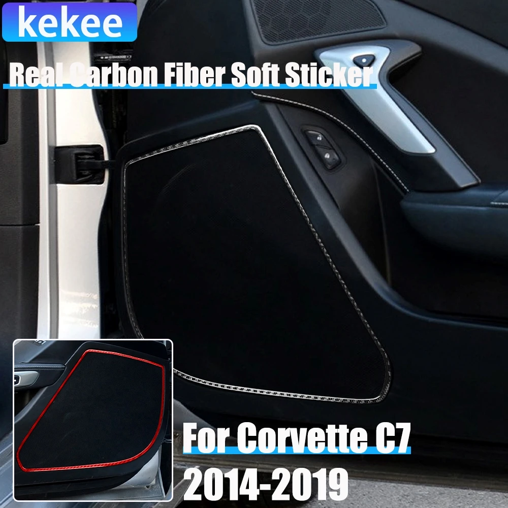 

Real Carbon Fiber Car Accessories Door Speaker Frame Decorative Cover Soft Sticker For Corvette C7 LT1 Z06 ZR1 LT5 2014-2019