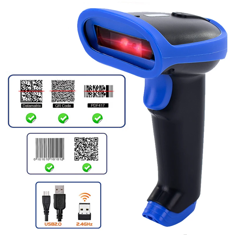 Imagem -02 - Kefar-barcode Scanner sem Fio com Receptor Usb Handheld Bar Code Scanner Transmissor Automático 2d Kr-s8 Transmissão 2.4g