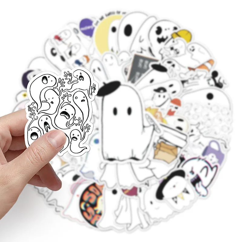 10/30/50PCS New Trend Animation Cartoon Ghost Graffiti Sticker casco frigorifero tazza fai da te impermeabile Graffiti Sticker all'ingrosso