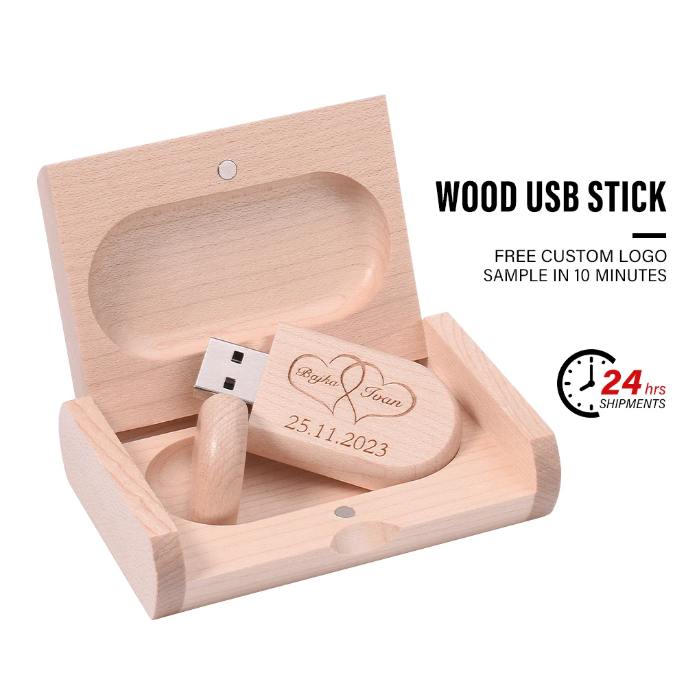 5PCS/LOT Wooden USB Flash Drive 128GB Pen Drive 64GB High Speed Maple U Disk 32GB 16GB 8GB Memory Stick Free Custom LOGO