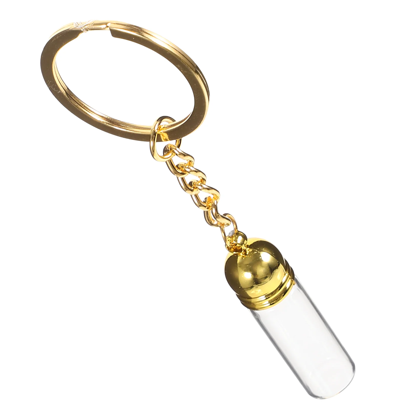 Empty Bottle Glass Pendant Baby Key Chains Jar Keychain Mini Perfume Bottles Travel Size Refill