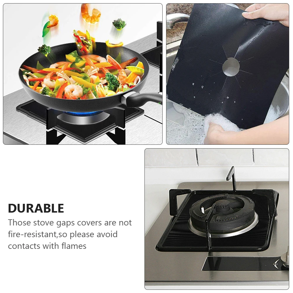 

10pcs Burner Cover Gas Stove Protector Reusable Heat Resistant Anti Grease Stove Top Liner Durable Kitchen Cookware Accessories