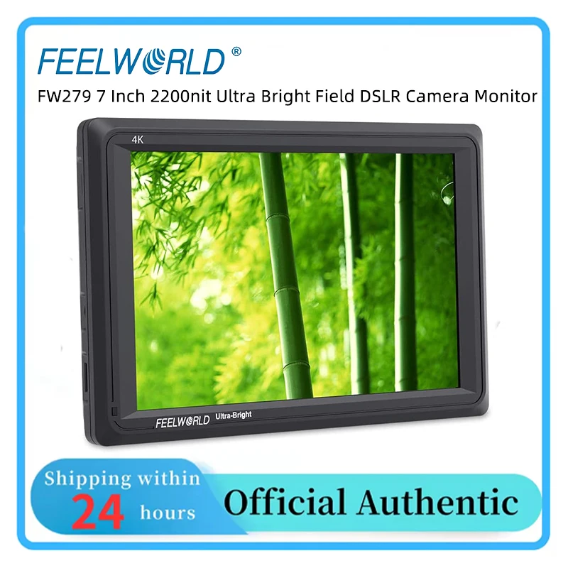 FEELWORLD FW279 7-дюймовый полевой монитор, 2200 нит, сверхвысокая яркость, 4K HDMI вход/выход, отображение формы сигнала, гистограмма, помощь в фокусировке для видеосъемки на открытом воздухе