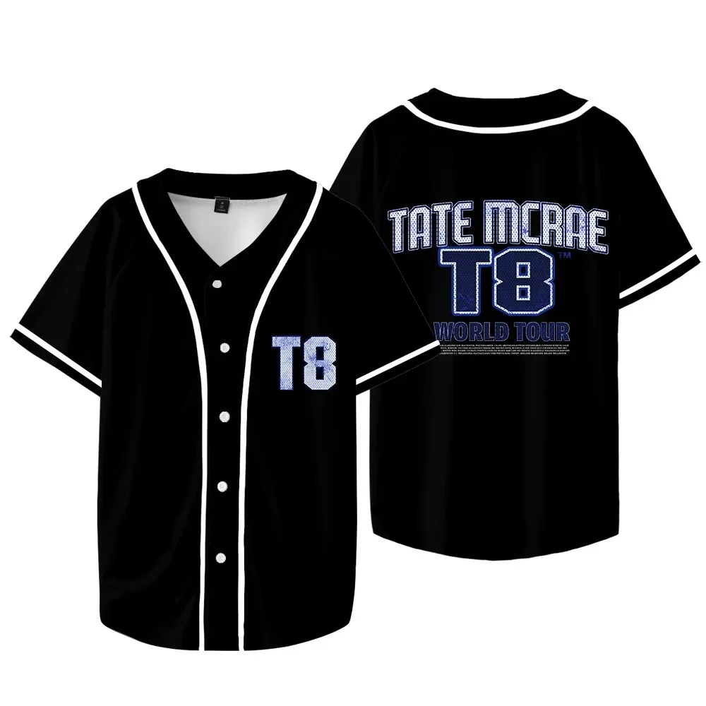 Tate McRae T8 Merch Baseball T-shirts Think Later World Tour Jersey Summer Unisex Fashion Short Sleeve Tee