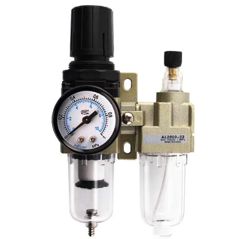 AC2010-02 Air Source Processor Dual Unit Air Pressure Regulating Valve Automatic Drainage Oil-Water Separator Filter