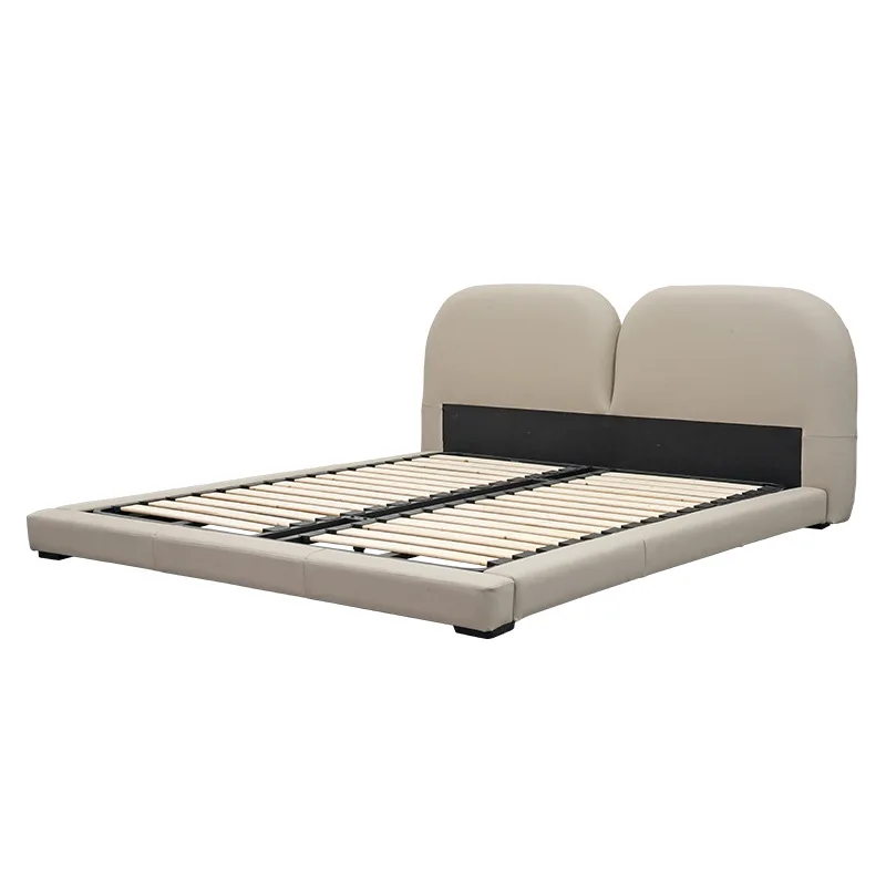 

Modern leather high-end 1.8-meter double bed master bedroom one meter eight beds