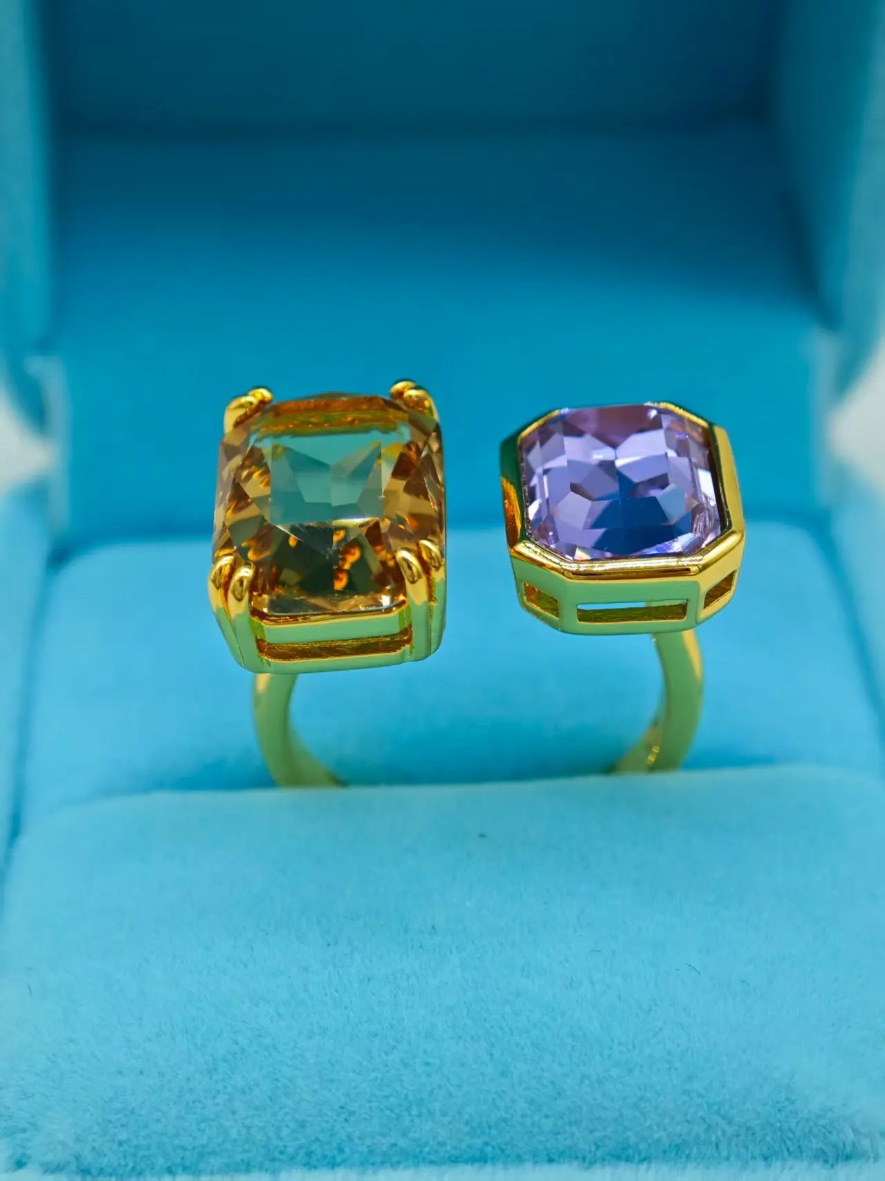 

Autumn Fashion New C-shaped Purple Gold Crystal Ring ring for ladies