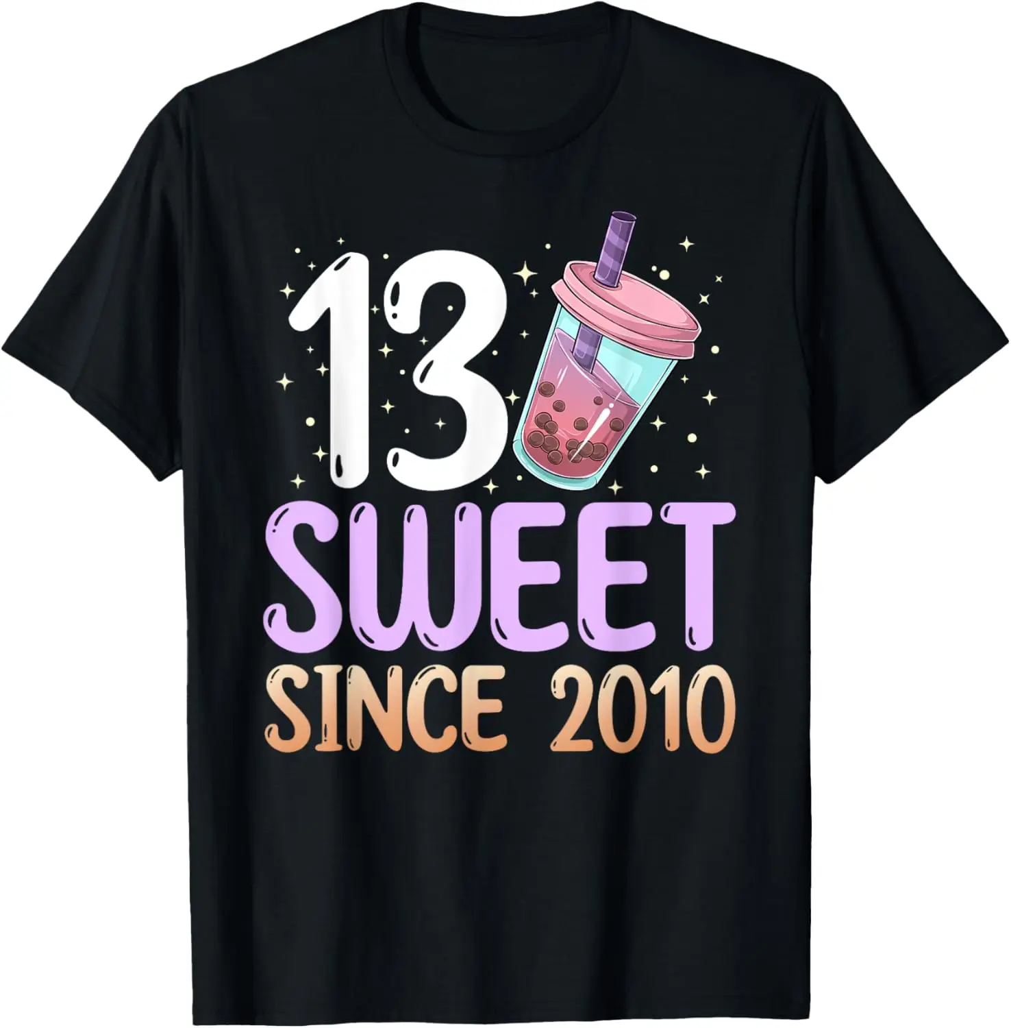 

13 Years Old Birthday Bubble Milk Tea Boba Anime Kawaii Girl T-Shirt