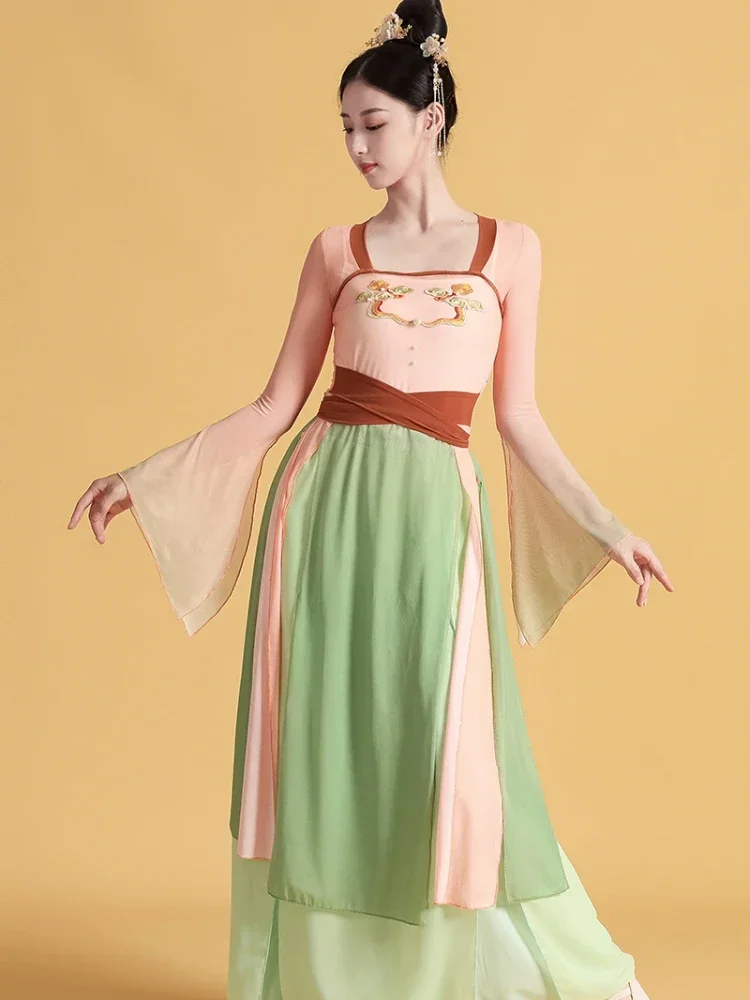 Trajes nacionais de dança clássica elegante yangko dança wear feminino moderno traje de dança hanfu roupas yangko prática wear