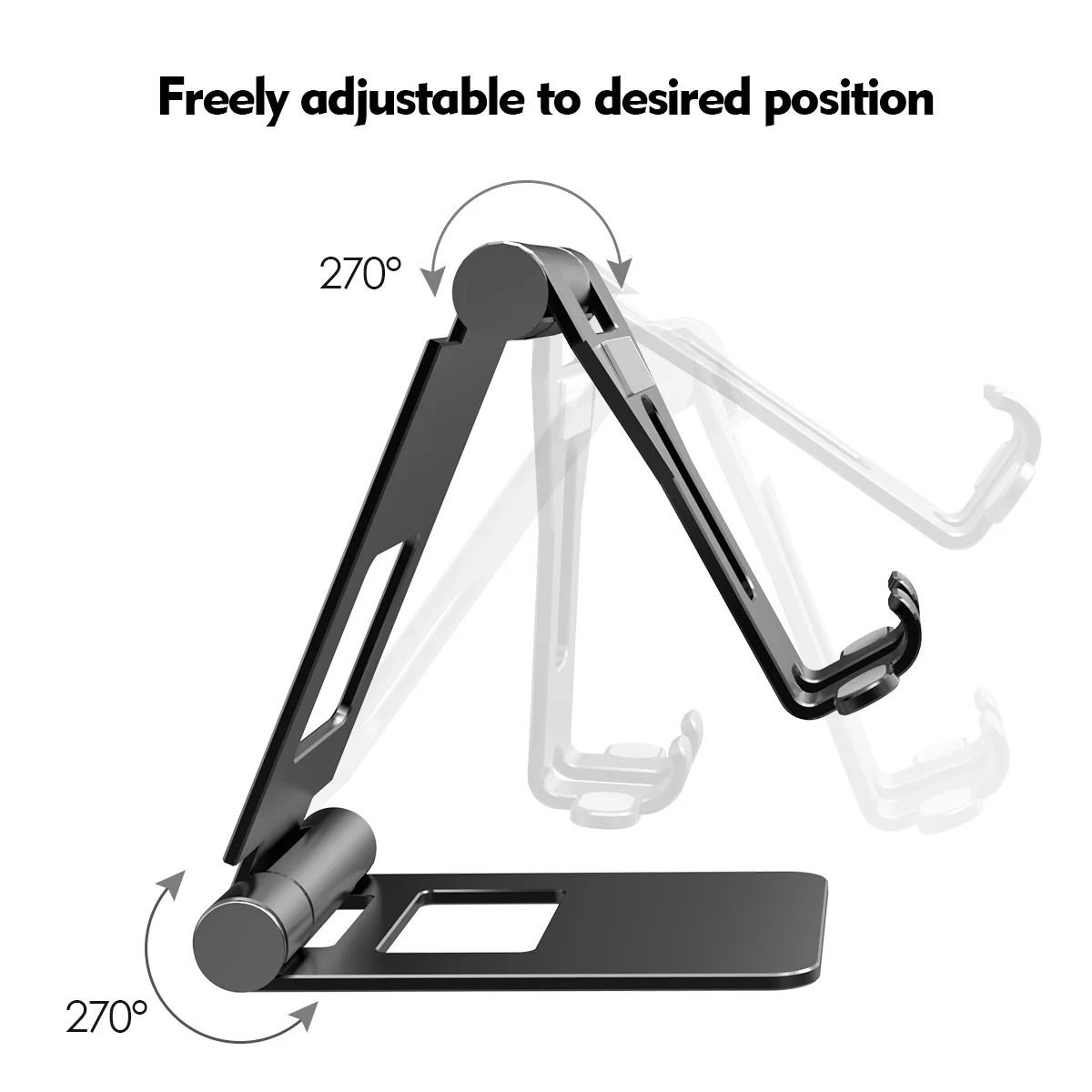 New Licheers Adjustable Tablet Stand, Universal Tablet Holder, Portable Cell Phone Stand, for 4-13 Inch Devices (Black)