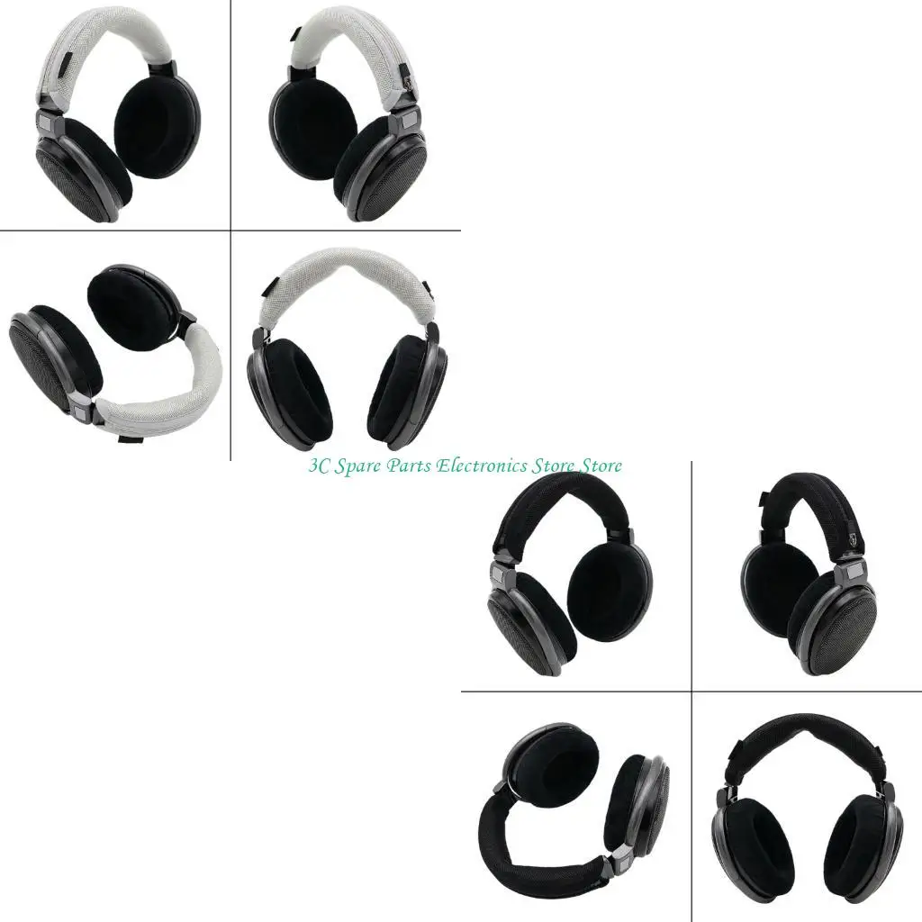 SZ Headphone Headband Head Beam Mesh Fabric Cover for HD650 Headsets Headband Protectors with Zippers Cover