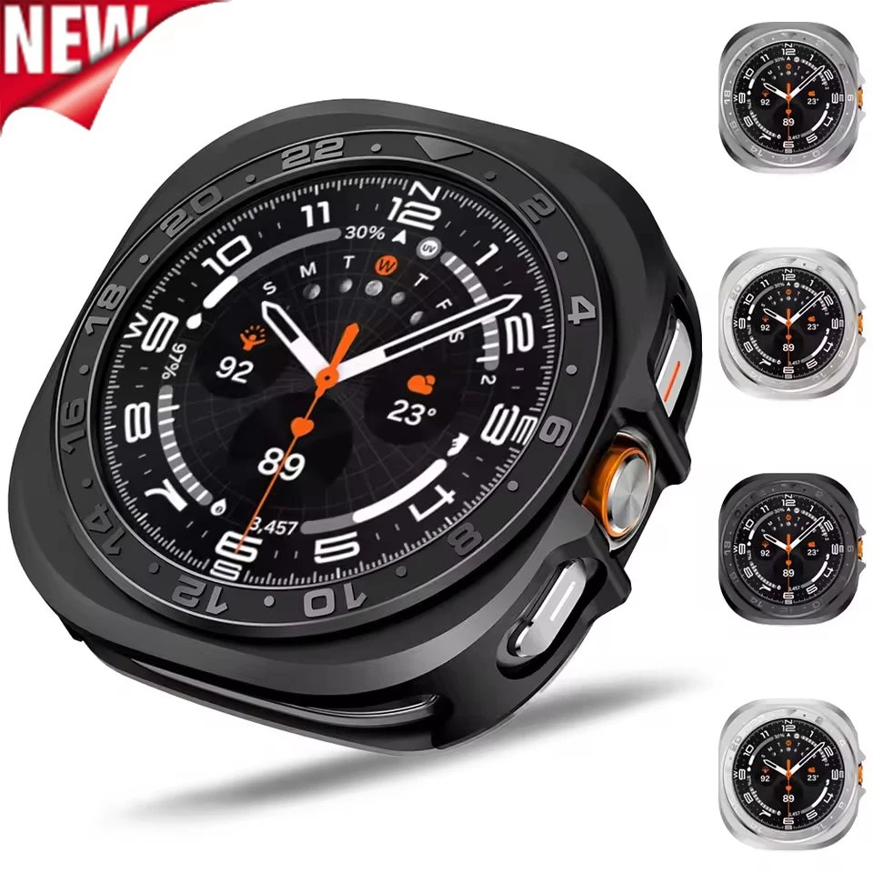 Metallgehäuse-Zubehör für Samsung Galaxy Watch Ultra 2022, Schutzhülle für Samsung Galaxy Watch 7 Ultra, 47 mm Hartrahmen
