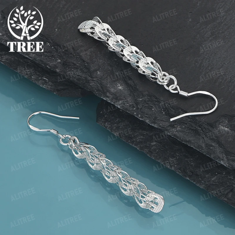 

Fashion 925 Sterling Silver Creative Geometric Drop Earring Women Party Valentine's Day Gift Nice Jewelry Wedding Accessories