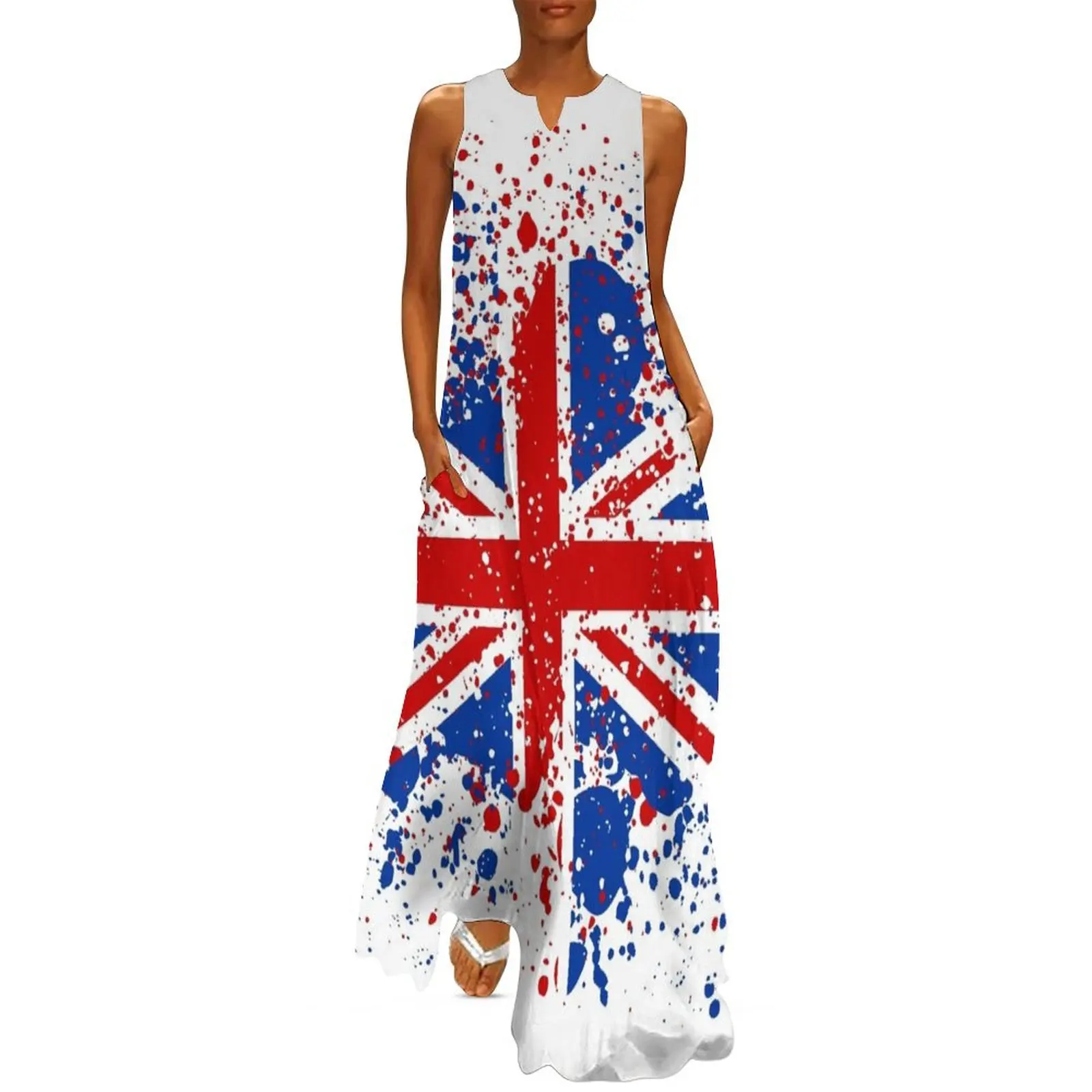 UK Union Jack Splash Colors Flag Long Dress womens dress summer dresses Aesthetic clothing Dress