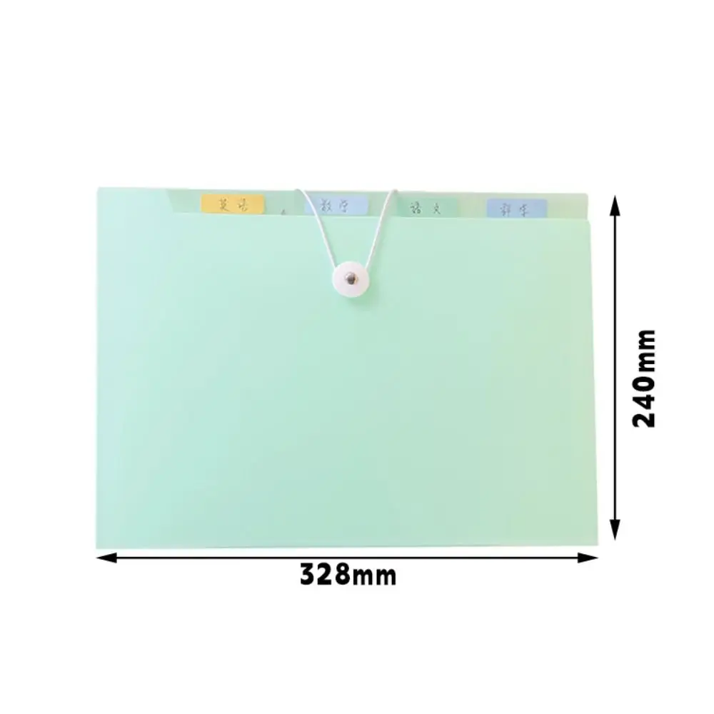 12 Layers A4 File Folder Elastic Strap Design Thickened Exam Paper Storage Booklet Classification Waterproof File Bag