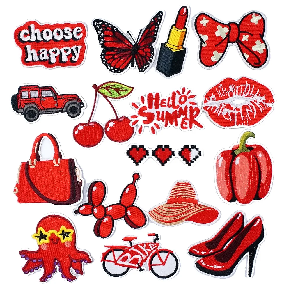 Butterfly Lipstick Bow Cloth Mend Decorate Iron On Patch Clothes Apparel Sewing Decoration Applique Sew On Patches For Clothing